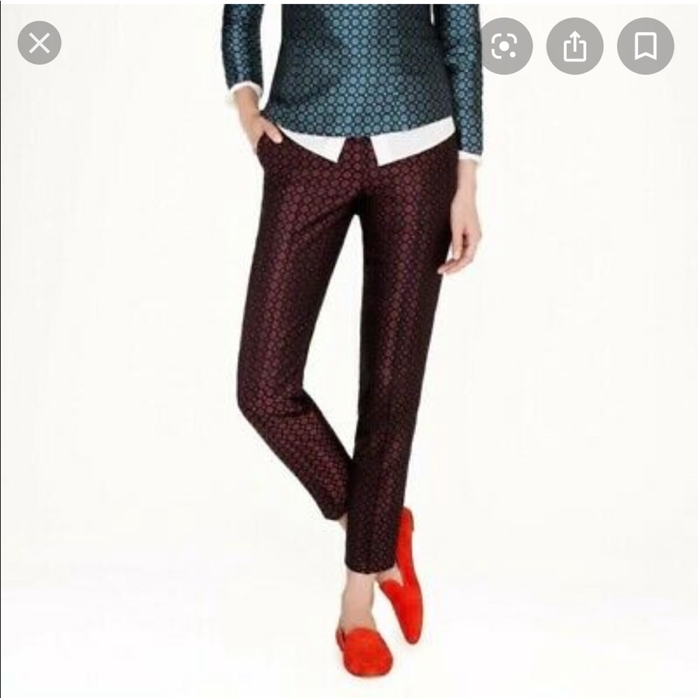 Jcrew collection diamond pintucked silk pant NWOT